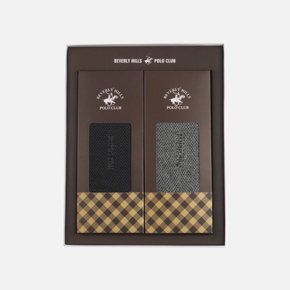 남자양말세트 베벌리힐즈 폴로클럽 잔무늬 3601 2켤레 선물세트